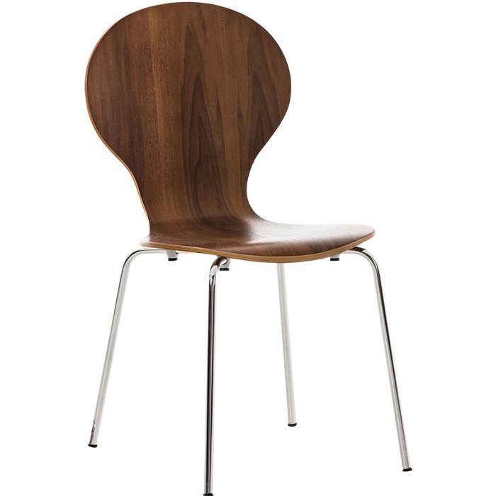 Silla de comedor/cocina apilable de diseño moderno en madera marrón 10_0000663