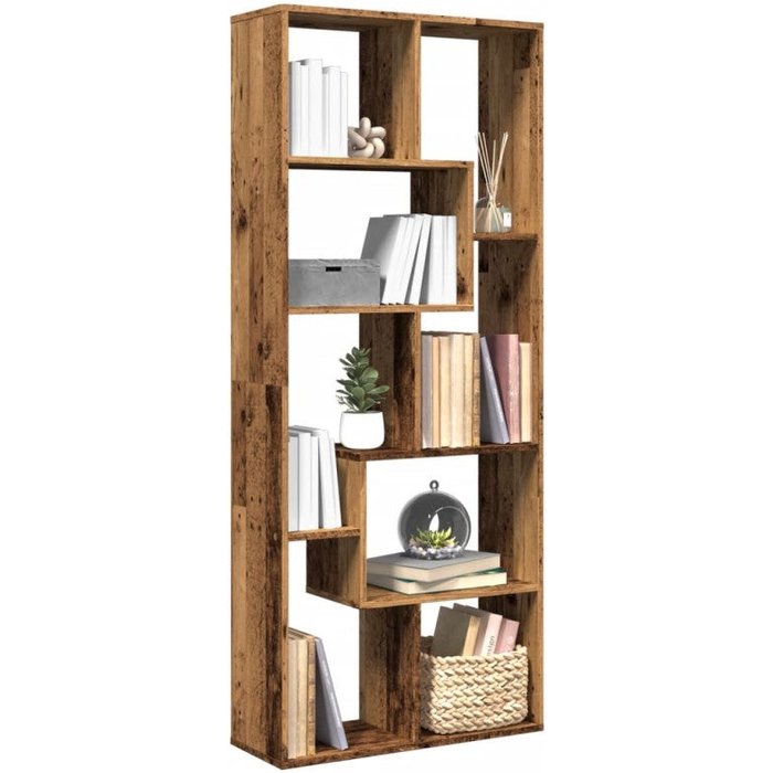Librería divisora madera ingeniería envejecida 67x25x161,5 cm vidaxl