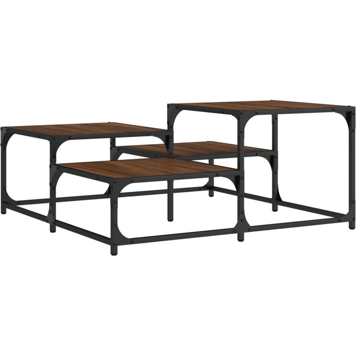 Mesa de centro madera ingeniería roble marrón 87,5x87,5x40 cm - comfortxl