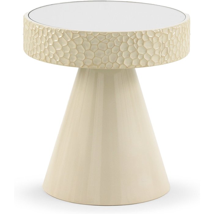 Mesa auxiliar de metal y espejo