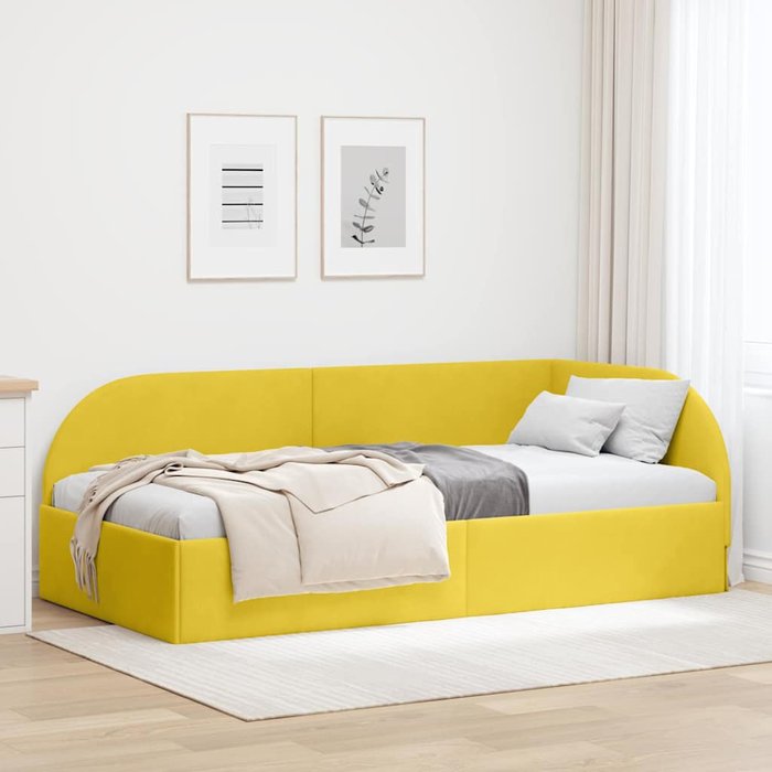 Estructura de cama en esquina amarillo 90 cm x 190 cm vidaxl