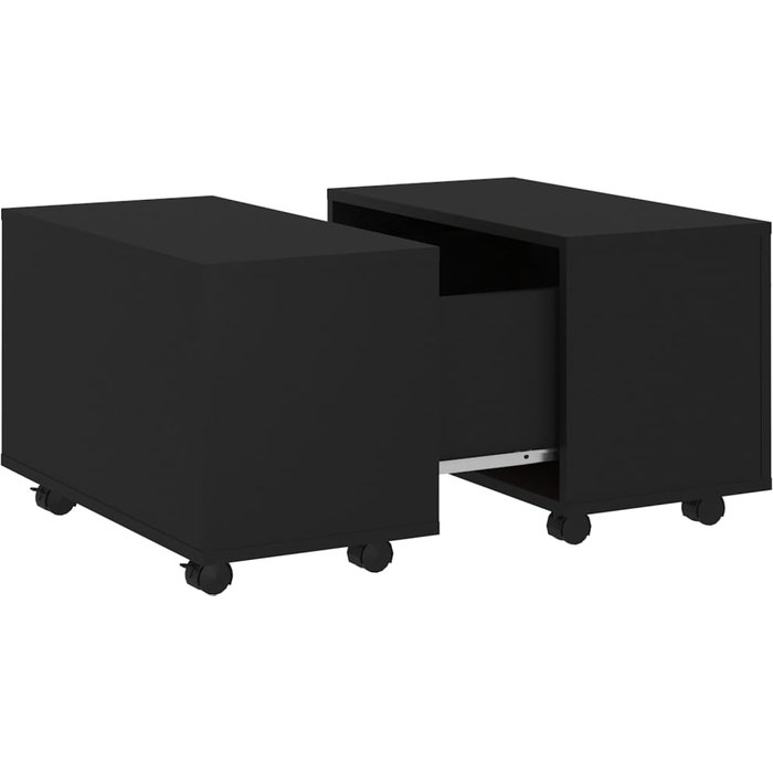 Mesa de centro madera contrachapada negro 60x60x38 cm - comfortxl