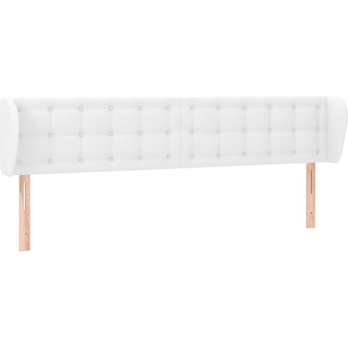Cabecero cama - mueble cabecero de cuero sintético blanco 163x23x78/88 cm