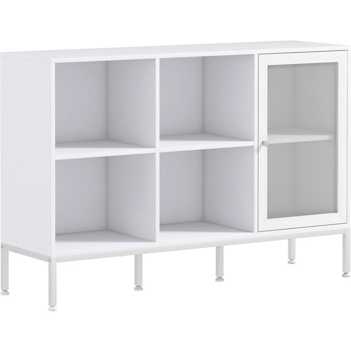 Aparador de cocina homcom melamina de madera blanco 120x37x81.5 cm
