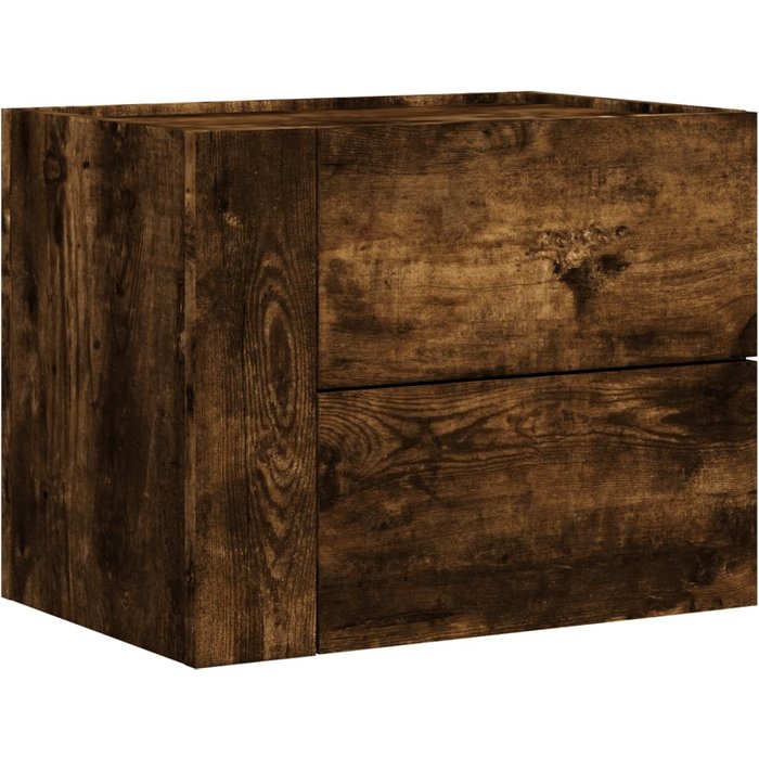 Mesita de noche de pared color roble ahumado 45x30x35 cm - comfortxl