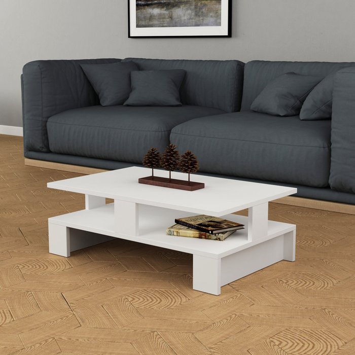 Mesa centro - venprodin - 28x80x50 blanco