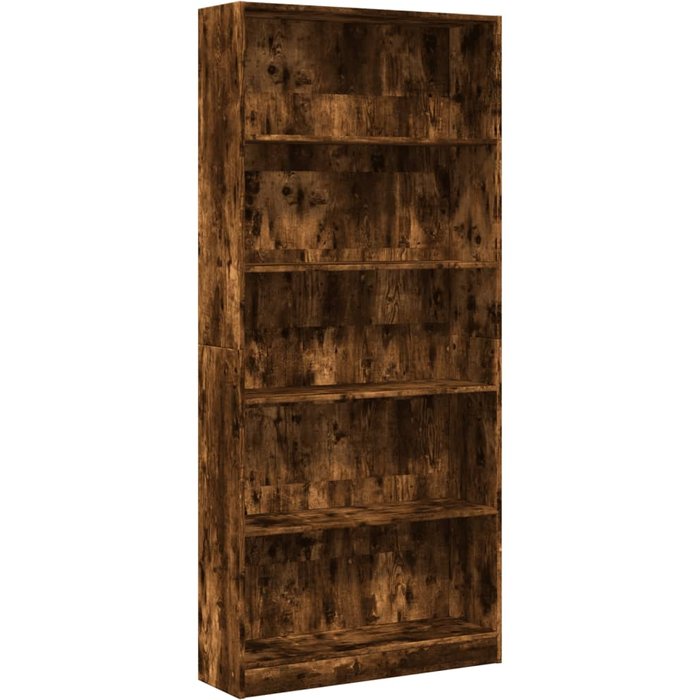 Estantería madera de ingeniería roble ahumado 80x24x176 cm – comfortxl