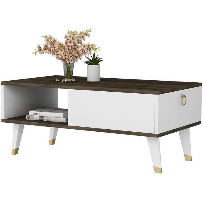 Mesa de centro delux nogal blanco