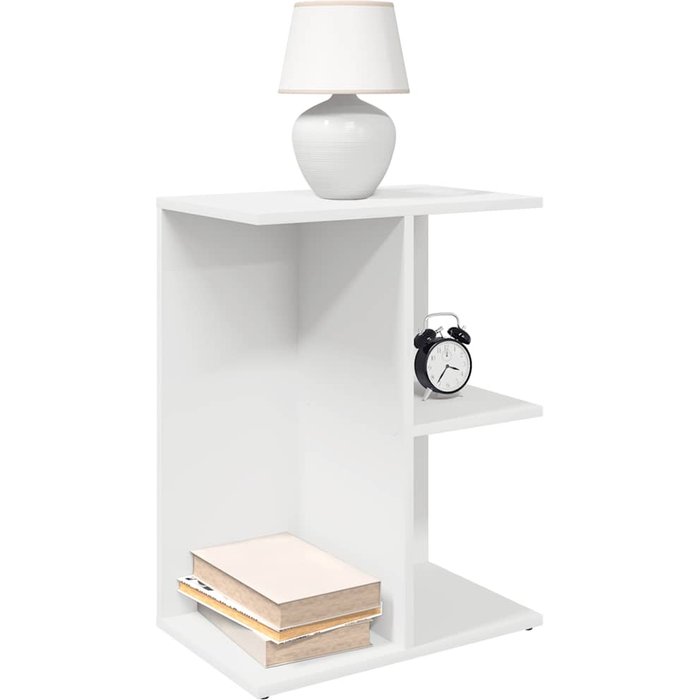 Mesitas de noche 2 piezas blanco 46,5x29x61 cm madera contrachapada