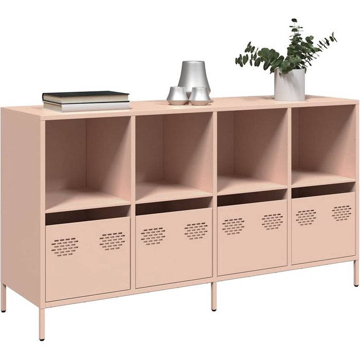 Aparador de acero laminado en frío rosa 135x39x73,5 cm vidaxl