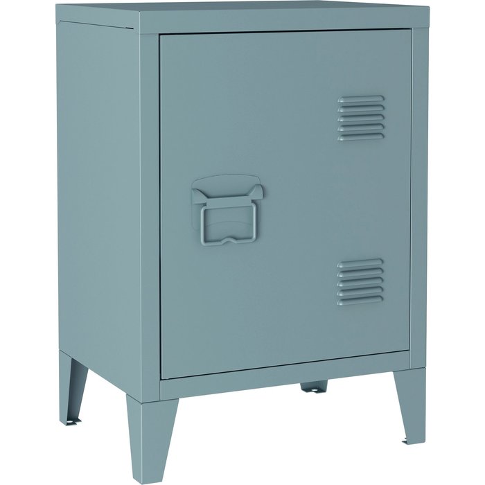 Mesita de noche de acero laminado 57 x 40 x 30 cm gris azulado 03_0008682