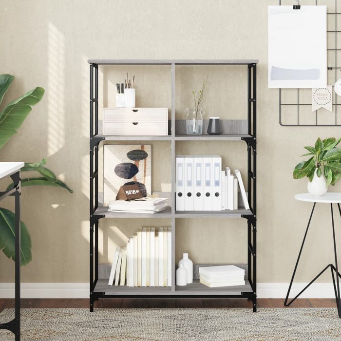 Librería sonoma gris, 78,5 x 33 x 117,5 cm, madera de ingeniería. - pangivo