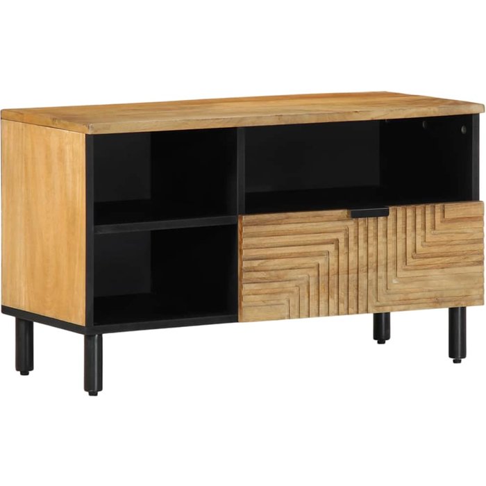 Maison exclusive - mueble de tv madera maciza de mango marrón 80x33x46 cm