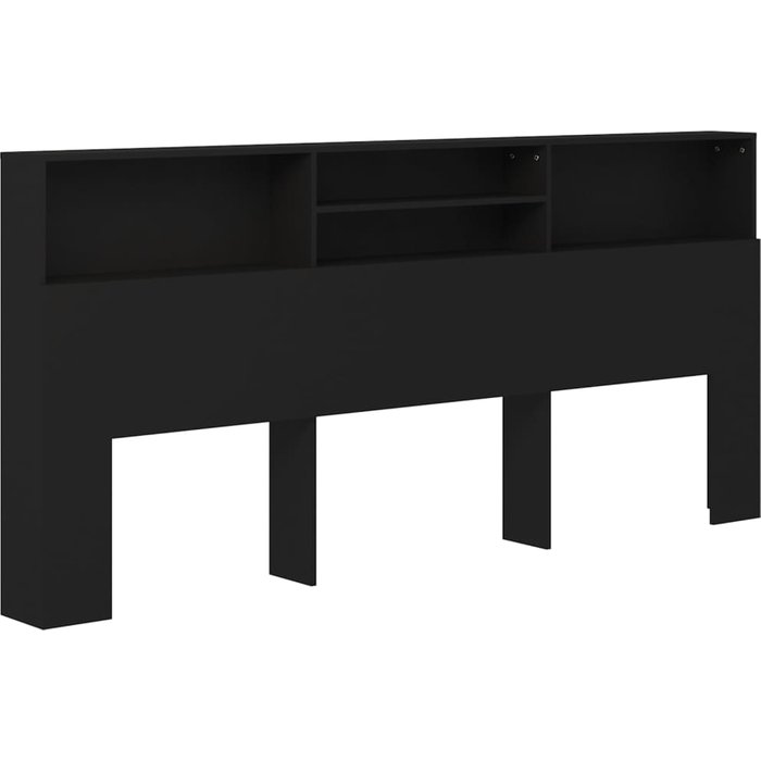 Cabecero cama mueble cabecero - negro 220x19x103,5 cm