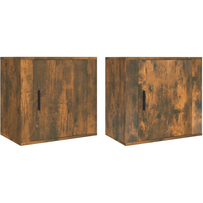 Mesitas de noche de pared 2 uds color roble ahumado 50x30x47 cm - comfortxl