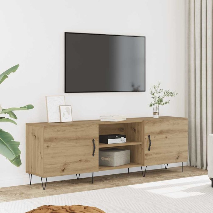 Mueble de tv de roble hecho a mano, 150x30x50 cm, madera de ingeniería