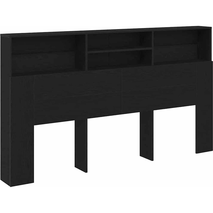 Cabecero cama - mueble cabecero con armario roble negro 180 x 19 x 103,5 cm