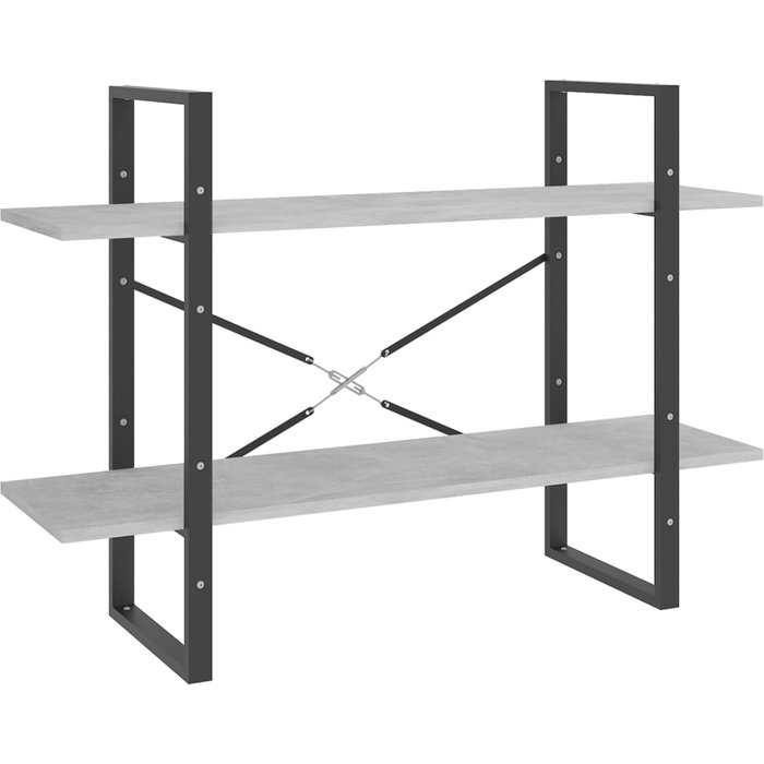 Estantería de 2 niveles contrachapada gris hormigón 100x30x70cm – comfortxl