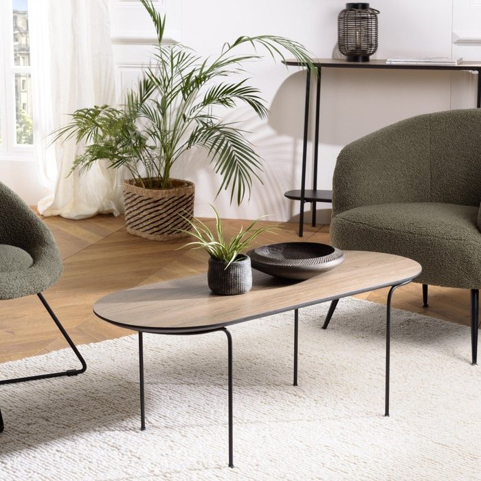 Julia - mesa de centro rectangular con esquinas redondeadas 100x40cm