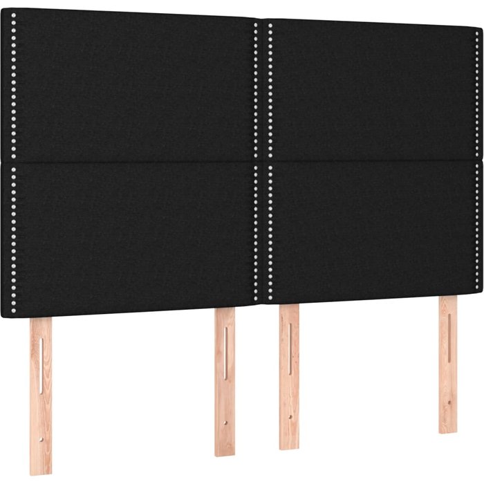 Cabecero de cama - mueble cabecero de tela negro 144x5x118/128 cm