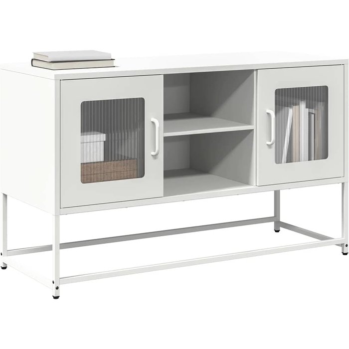 Mueble de tv blanco 100,5x39x60,5 cm acero