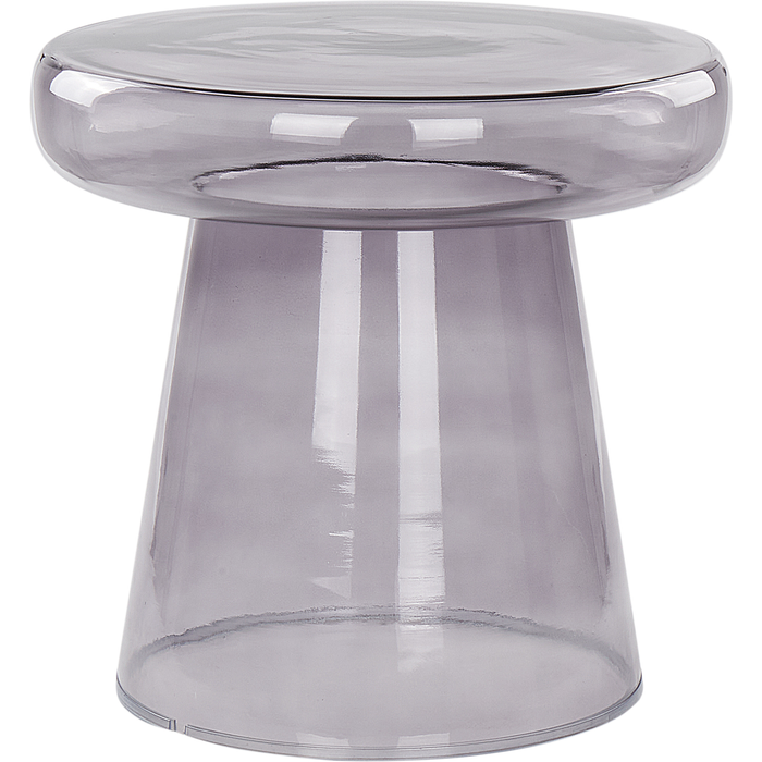 Beliani mesa auxiliar caldera vidrio gris