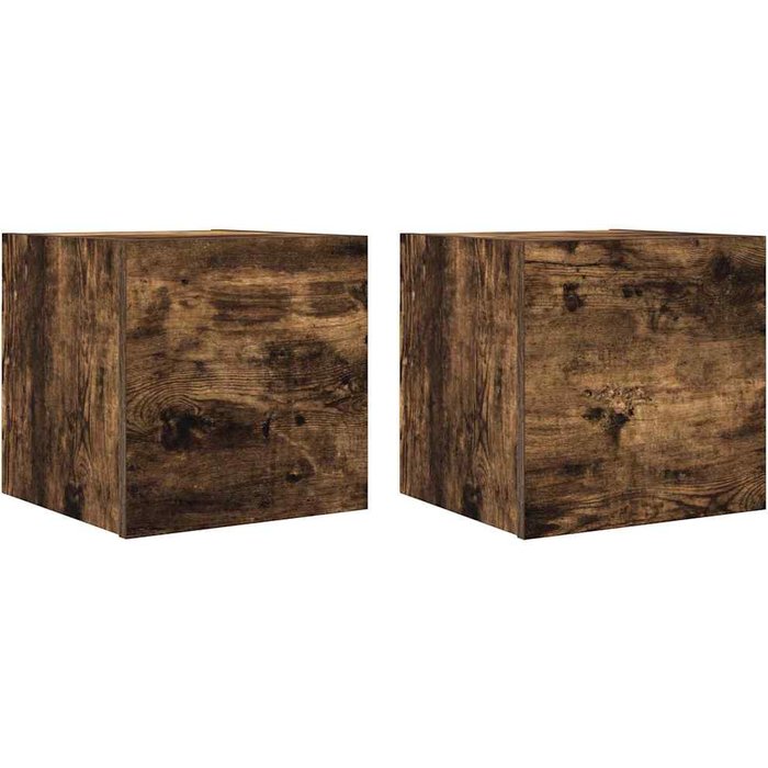 Muebles de tv de pared de 2 piezas, roble ahumado, 30,5x30x30 cm - comfortxl