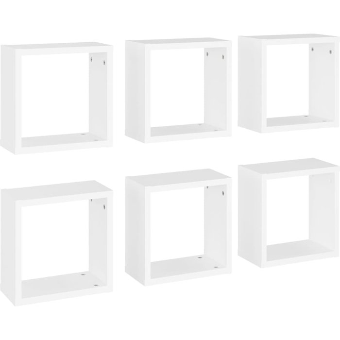 Estantes cubo de pared 6 unidades blanco 30x15x30 cm - comfortxl
