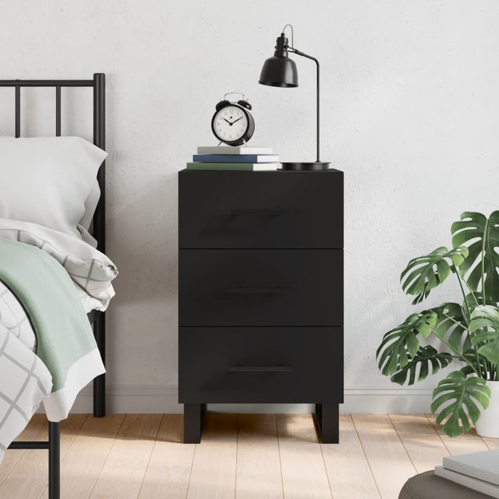 Vidaxl mesita de noche madera de ingeniería negro 40x40x66 cm