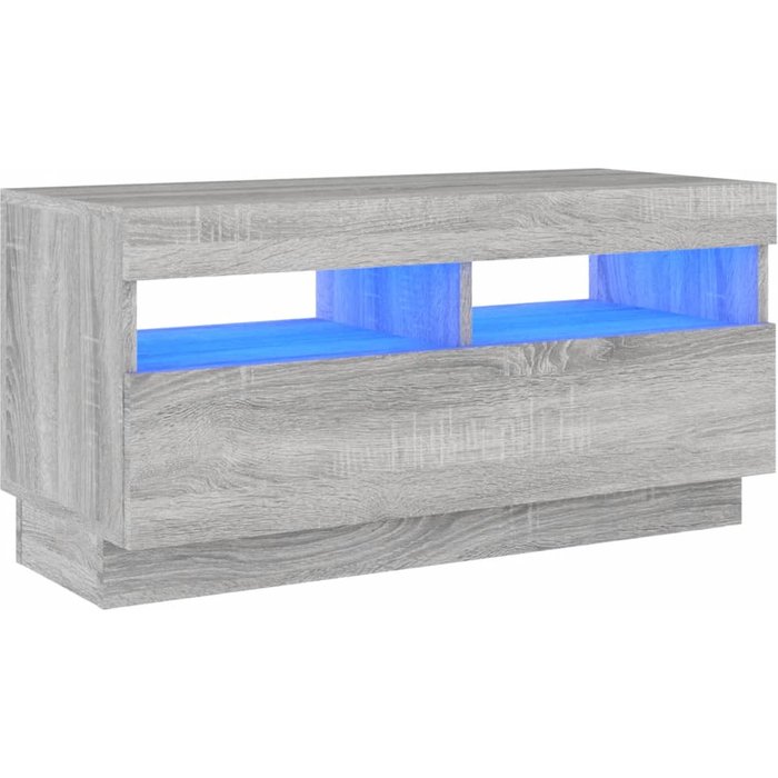 Mueble de tv con luces led gris sonoma 80x35x40 cm - comfortxl