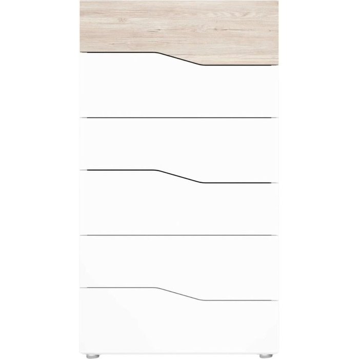 Cómoda cannes 6 cajones sahara/blanco mate 111,1x62x41,2 cm