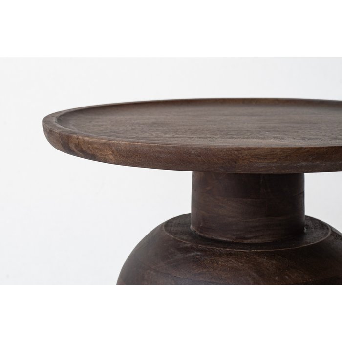 Mesa auxiliar diseño madera color oscuro 45x45x50cm