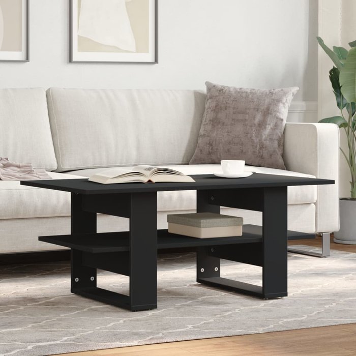 Maison exclusive - mesa de centro madera de ingeniería negra 102x55x42 cm