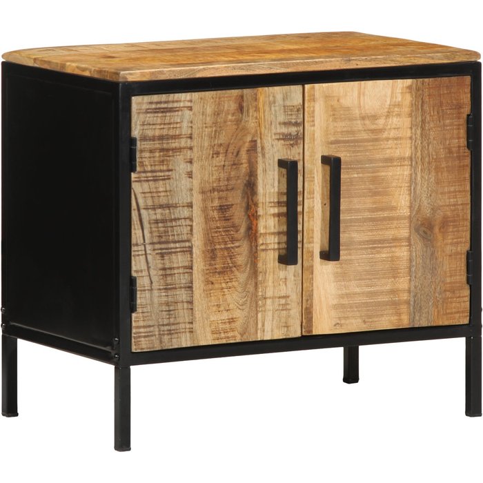Armario de noche marrón y negro 50 x 30 x 45 cm vidaxl