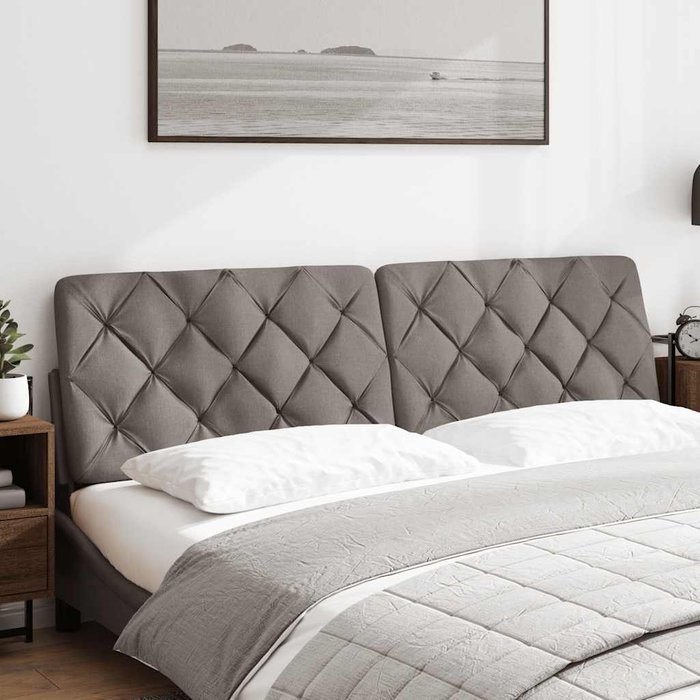 Cabecero de cama acolchado tela gris taupé 180 cm - comfortxl