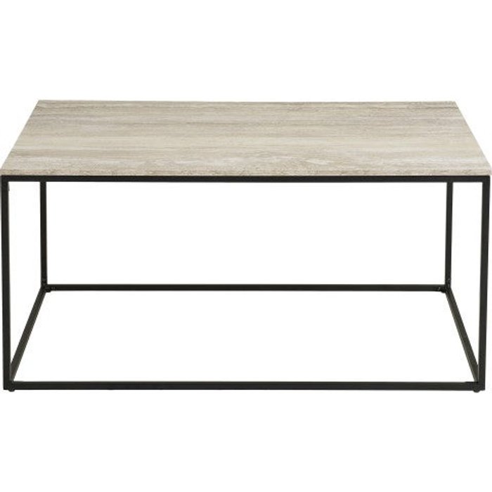 Mesa de centro de travertino y metal 90x60 cm