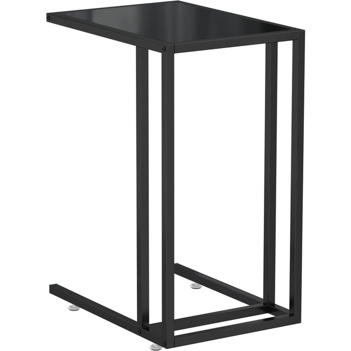 Mesa auxiliar de ordenador vidrio transparente negro 50x35x65cm - comfortxl