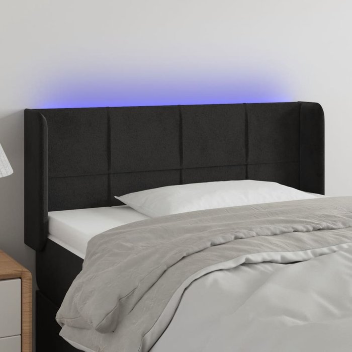 Maison exclusive - cabecero con led de terciopelo negro 83x16x78/88 cm