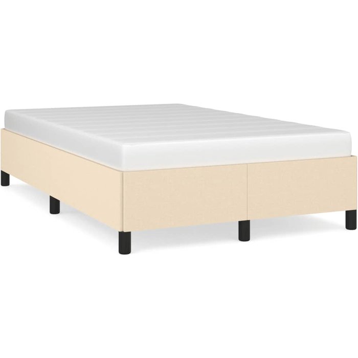 Estructura de cama sin colchón tela crema 120x190 cm — comfortxl