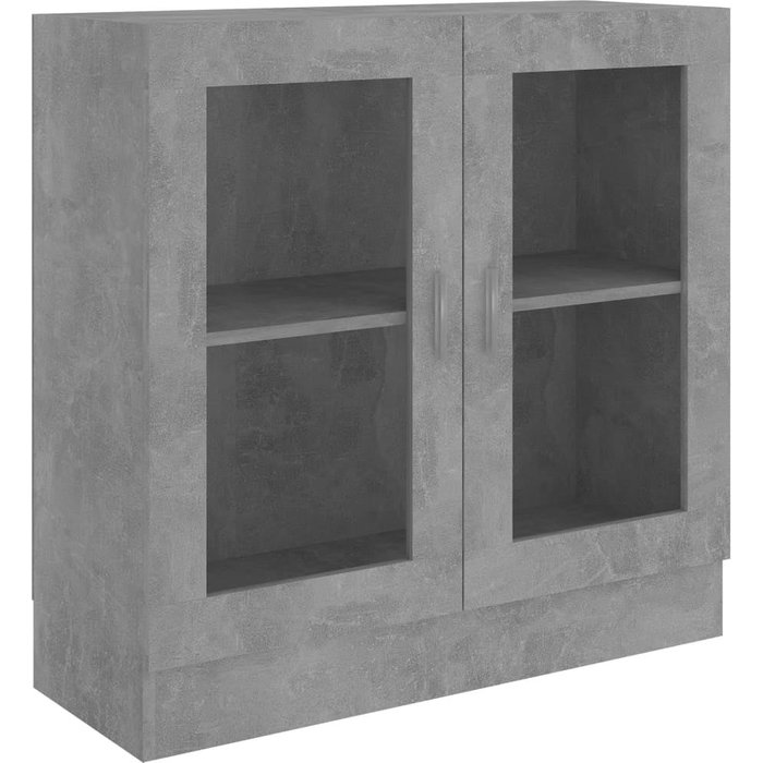 Vitrina de madera contrachapada gris hormigón 82,5x30,5x80 cm – comfortxl