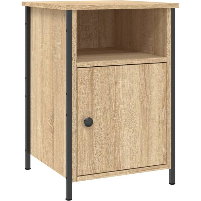 Mesita de noche de contrachapado de roble sonoma 40x42x60 cm - comfortxl
