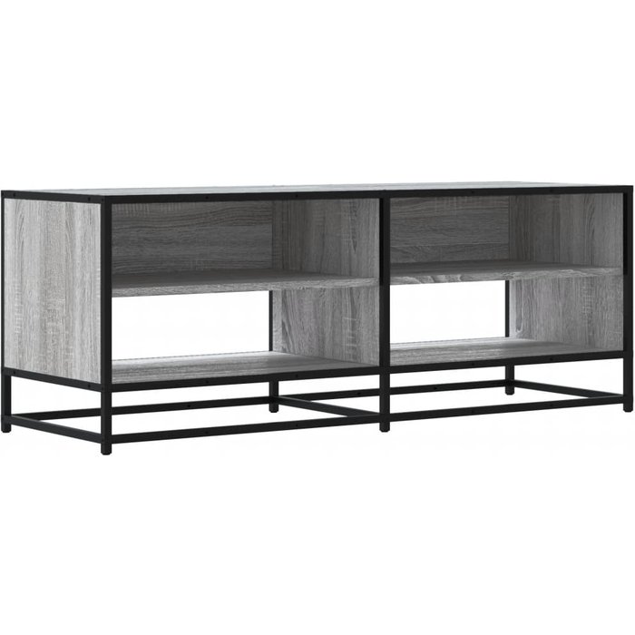 Mueble tv metal y madera ingeniería gris sonoma 120,5x40x46 cm - comfortxl
