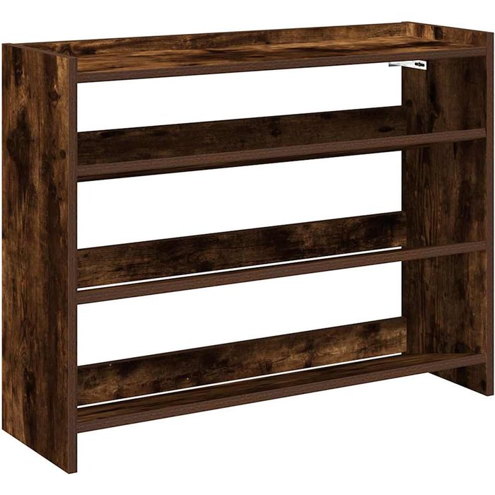 Zapatero madera contrachapada roble ahumado 80x25x62 cm