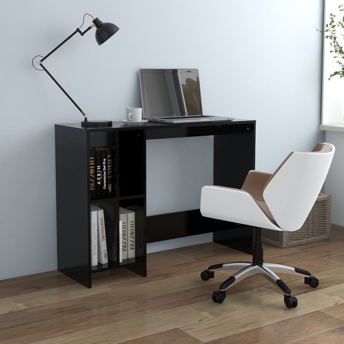 Escritorio madera contrachapada negro 102,5x35x75 cm - comfortxl