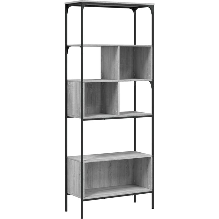 Librería 5 estantes madera ingeniería gris sonoma 76x33x188,5cm – comfortxl