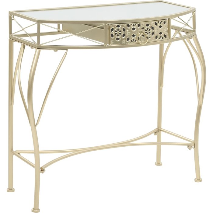Mesa auxiliar estilo francés metal 82 x 39 x 76 cm oro