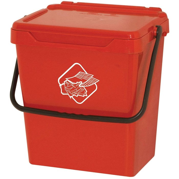 Papelera made in italy, capacidad 37 lt un cubo, 40x31x39h cm rojo - foscas