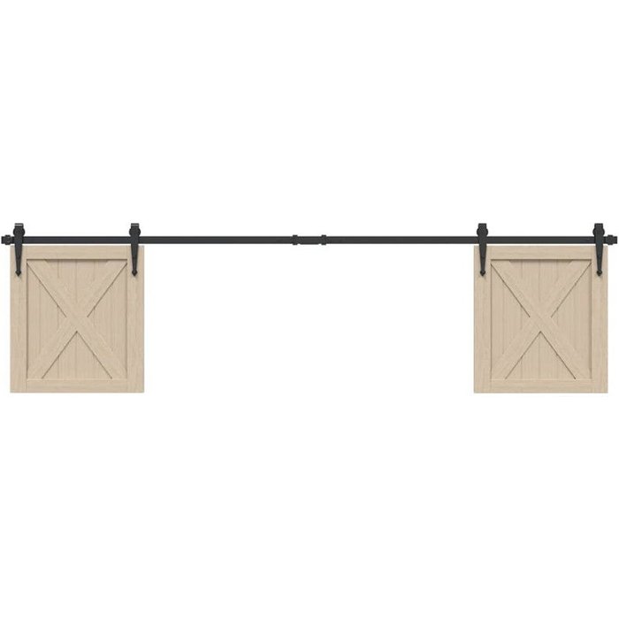 Kit de puerta corredera de armario acero carbono 200 cm v1683 200 cm / negro