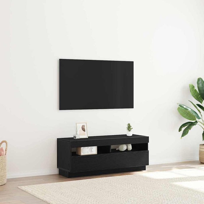 Mueble de tv, roble negro, 100 x 35 x 40 cm, madera de ingeniería