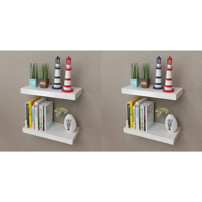 Estantes de pared 4 piezas blanco 40 cm